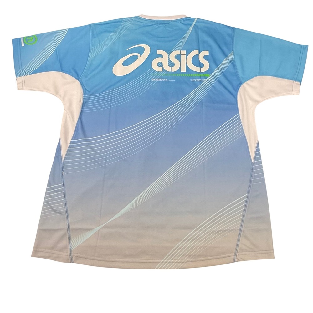 Hidden NY x Asics Blue Gradient Graphic Jersey Shirt Mens Size XXL